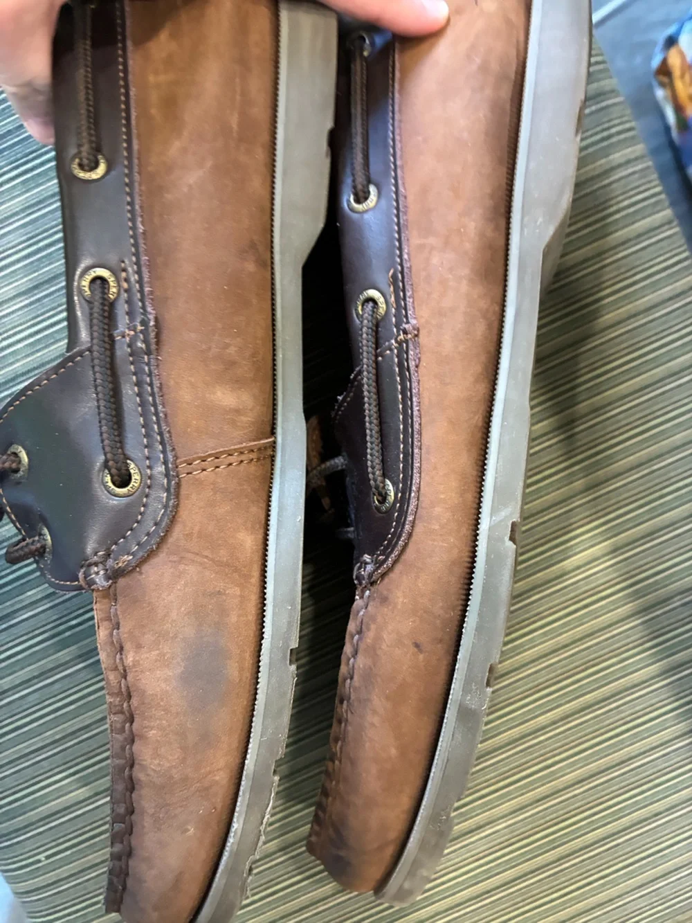 Sperry Brown Leather Men’s Boat Shoes 12W beach boat summer dress casual